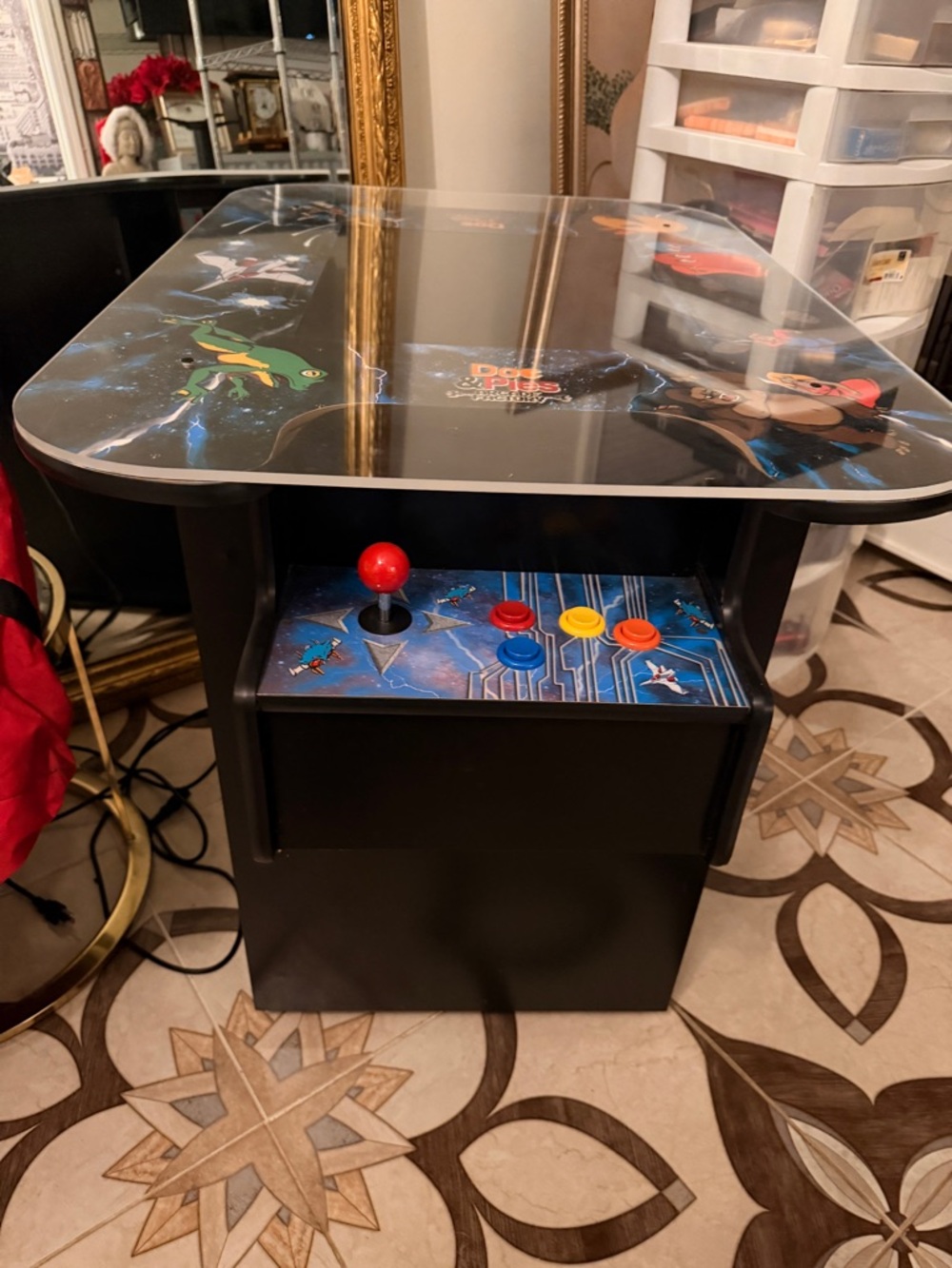 Arcade Black Cocktail Arcade Table with Colorful Buttons